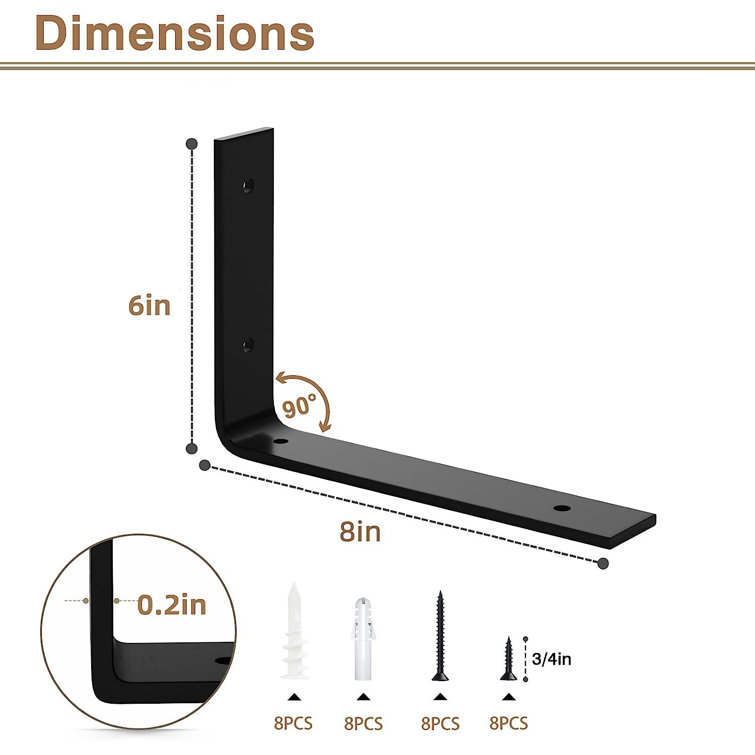 17 Stories Iron Shelf Brackets Wayfair